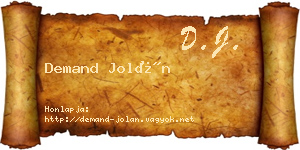 Demand Jolán névjegykártya